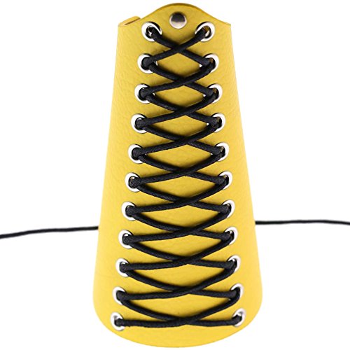 WFZ17 Brazalete unisex de piel sintética para antebrazo, brazalete ancho para brazo, protector de antebrazo (amarillo)