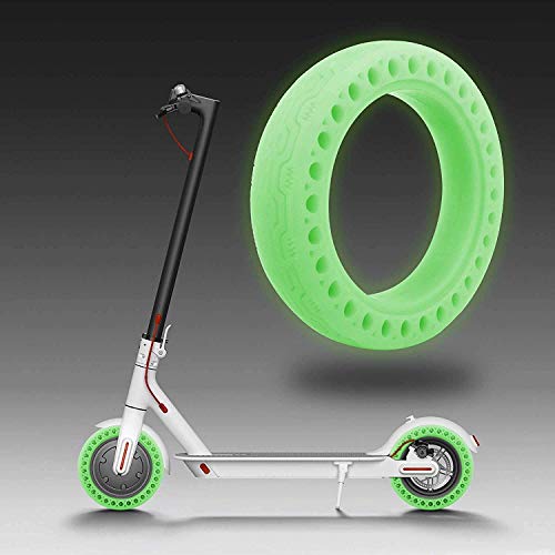 WIKEA Neumático de Scooter eléctrico de 8.5 Pulgadas Que Brilla en la Oscuridad para Xiaomi M365 - Neumático Duradero de Repuesto sin cámara Neumático de Repuesto (Brillan en la Oscuridad Verde)