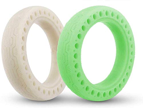 WIKEA Neumático de Scooter eléctrico de 8.5 Pulgadas Que Brilla en la Oscuridad para Xiaomi M365 - Neumático Duradero de Repuesto sin cámara Neumático de Repuesto (Brillan en la Oscuridad Verde)
