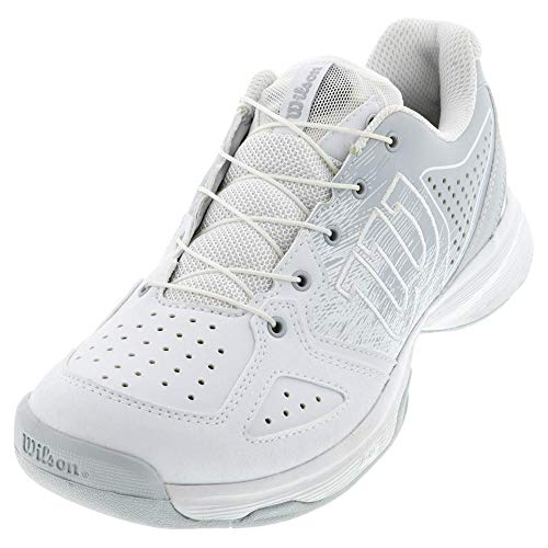 Wilson Kaos Junior QL, Zapatillas de Tenis, para Todo Tipo de Superficie, Tenistas de Cualquier Nivel Niños, Blanco/Azul Claro/Negro, 37 EU