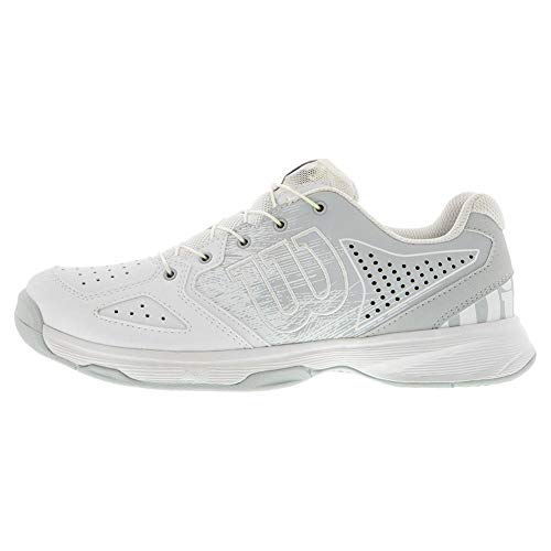 Wilson Kaos Junior QL, Zapatillas de Tenis, para Todo Tipo de Superficie, Tenistas de Cualquier Nivel Niños, Blanco/Azul Claro/Negro, 37 EU