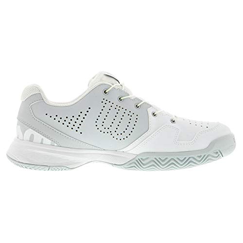 Wilson Kaos Junior QL, Zapatillas de Tenis, para Todo Tipo de Superficie, Tenistas de Cualquier Nivel Niños, Blanco/Azul Claro/Negro, 37 EU