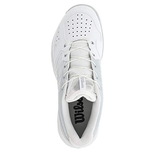 Wilson Kaos Junior QL, Zapatillas de Tenis, para Todo Tipo de Superficie, Tenistas de Cualquier Nivel Niños, Blanco/Azul Claro/Negro, 37 EU