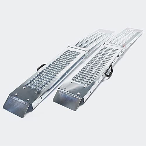 WilTec 2X Rampa Carga Descarga 400 kg Moto Acero galvanizado plegable180x22,5x4,5cm