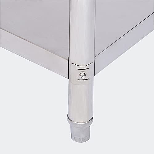 WilTec Mesa Trabajo Acero INOX Mesa jardín 100x60x85 cm Ajustable