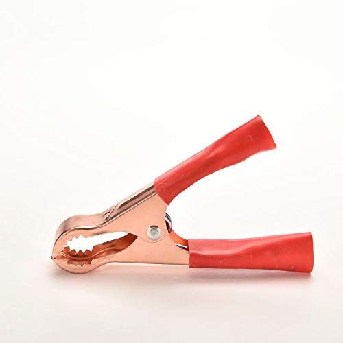 Winbang Abrazaderas de Batería, 2 Pcs Pinzas de Cocodrilo de Metal Clip de Cocodrilo Rojo y Negro para Cargador de Batería, Tamaño Pequeño 77 mm
