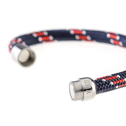 Wind Passion Pulsera Náutica Brazalete Cuerda Trenzada Magnética para Hombre y Mujer, Tall XX-Large
