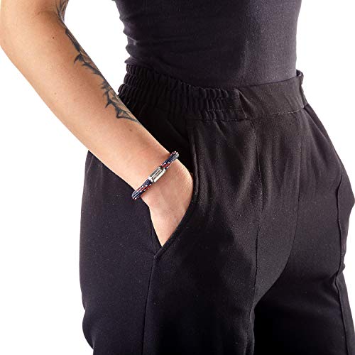 Wind Passion Pulsera Náutica Brazalete Cuerda Trenzada Magnética para Hombre y Mujer, Tall XX-Large