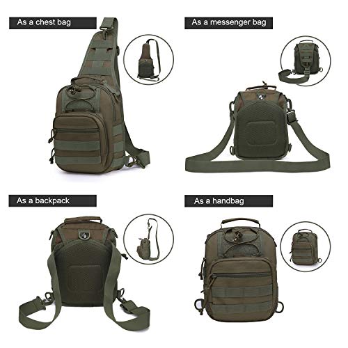 Wind Took Bolsa Bandolera Bolsa de Pecho Táctica Estilo Militar Bolso Bandolera de Hombre Bolso Cruzada Hombre Bolsa de Pecho Sling Bag Crossbody para al Aire Libre Camping Ciclismo