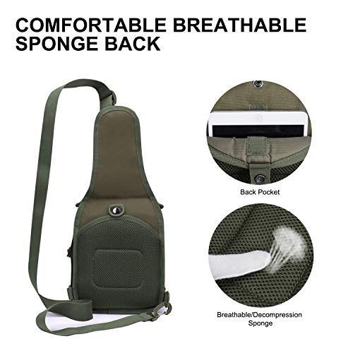 Wind Took Bolsa Bandolera Bolsa de Pecho Táctica Estilo Militar Bolso Bandolera de Hombre Bolso Cruzada Hombre Bolsa de Pecho Sling Bag Crossbody para al Aire Libre Camping Ciclismo