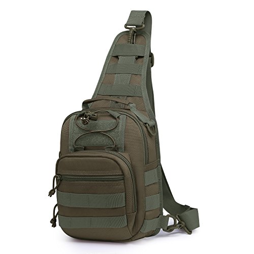 Wind Took Bolsa Bandolera Bolsa de Pecho Táctica Estilo Militar Bolso Bandolera de Hombre Bolso Cruzada Hombre Bolsa de Pecho Sling Bag Crossbody para al Aire Libre Camping Ciclismo
