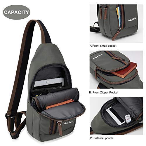 Wind Took bolsa bandolera mochila pequeña bolso pecho hombre y mujer bolso hombro bolso desportiva mochila de ocio multipropósito 19 x 9.5 x 35cm gris