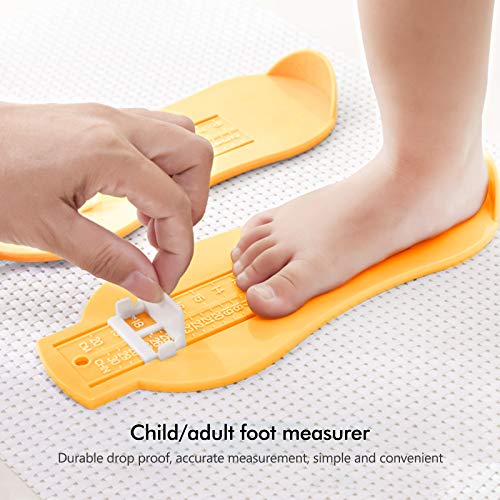 Winfred 2Pcs Medidor de Pies para Adultos y Niños, 17 a 47, Dispositivos de Medición de Zapatos, Amarillo, Medición de Pies, Regla de Medición de la Longitud del Pie
