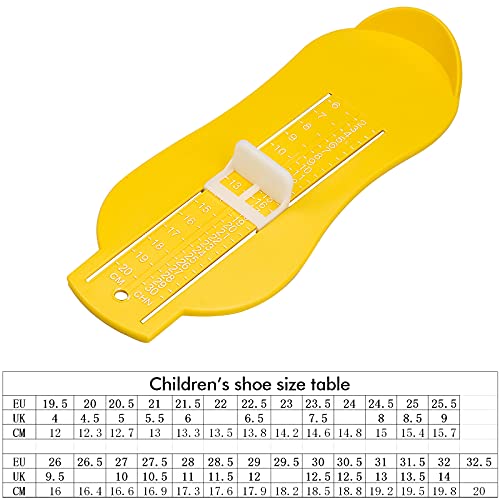 Winfred 2Pcs Medidor de Pies para Adultos y Niños, 17 a 47, Dispositivos de Medición de Zapatos, Amarillo, Medición de Pies, Regla de Medición de la Longitud del Pie