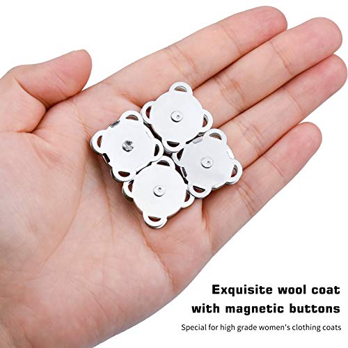 Winfred 30pcs Magnético de Botón de Metal Coser Botón De Imán De Costura Prendas de Metal Botones de Presión Magnético Ideal para Coser, Álbumes de Recortes, Manualidades, Ropa, Bolsos