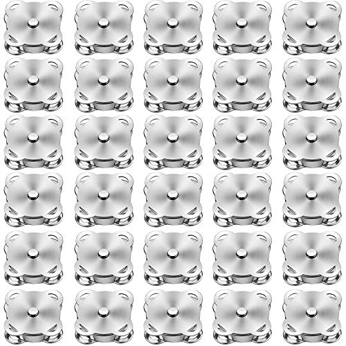 Winfred 30pcs Magnético de Botón de Metal Coser Botón De Imán De Costura Prendas de Metal Botones de Presión Magnético Ideal para Coser, Álbumes de Recortes, Manualidades, Ropa, Bolsos