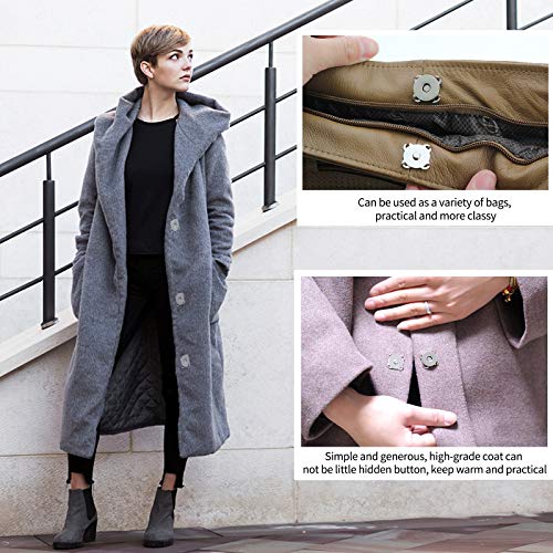 Winfred 30pcs Magnético de Botón de Metal Coser Botón De Imán De Costura Prendas de Metal Botones de Presión Magnético Ideal para Coser, Álbumes de Recortes, Manualidades, Ropa, Bolsos