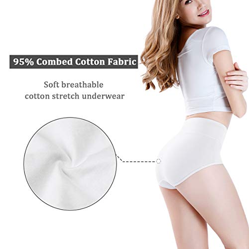 wirarpa Bragas Mujer Algodón Talle Alto 4 Pack Multicolor Talla M