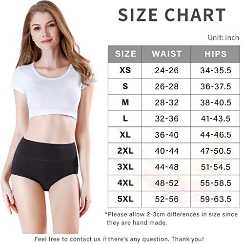 wirarpa Bragas Mujer Algodón Talle Alto 4 Pack Multicolor Talla M