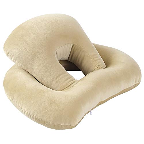 WJP Siesta Almohada, Transpirable Doble Agujero, ergonómicamente diseñado Almohada ortopédica for Dolor de Cuello y Hombro (Color : Olive Green)