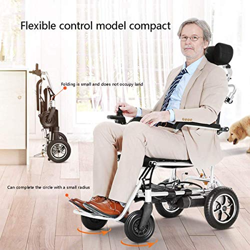 Wlylyh Sillas De Ruedas Eléctricas Plegables Ligeras Elite Inteligente Automático Automático Plegable Ligero Ancianos Discapacitados Coche