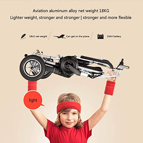 Wlylyh Sillas De Ruedas Eléctricas Plegables Ligeras Elite Inteligente Automático Automático Plegable Ligero Ancianos Discapacitados Coche