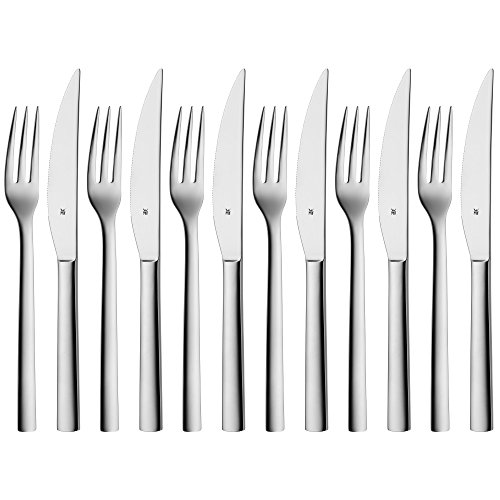 WMF Nuova Juego 12 Piezas Cubierto Steak, Acero Inoxidable Pulido