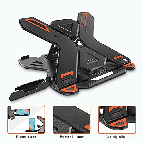WOCVRYY Soporte Portatil, 8 Ángulos Ajustables con Base Giratoria de 360 Elevador Portátil para Computadora Portátil, Portátil con Soporte para Teléfono, para Macbook, PC y Otro 10-17” Portatiles