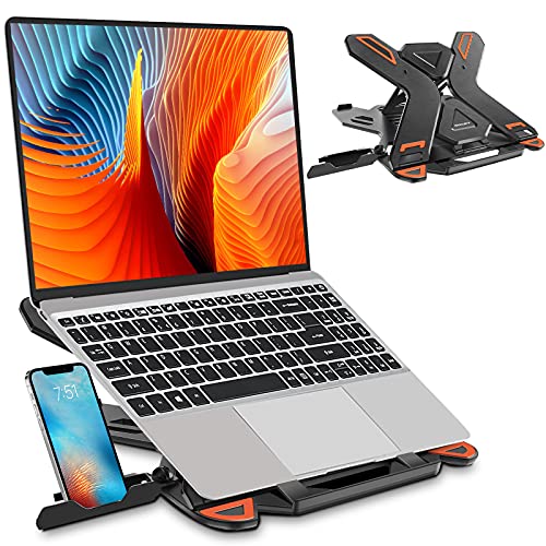 WOCVRYY Soporte Portatil, 8 Ángulos Ajustables con Base Giratoria de 360 Elevador Portátil para Computadora Portátil, Portátil con Soporte para Teléfono, para Macbook, PC y Otro 10-17” Portatiles