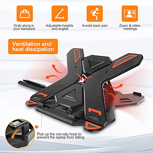 WOCVRYY Soporte Portatil, 8 Ángulos Ajustables con Base Giratoria de 360 Elevador Portátil para Computadora Portátil, Portátil con Soporte para Teléfono, para Macbook, PC y Otro 10-17” Portatiles
