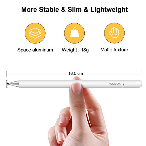 WOEOA Lápiz Stylus Capacitivo Universal, 2PCS Stylus Pen Bolígrafos Digitales para Pantalla Táctil Ipads,iPad Mini,Samsung,Teléfonos móviles,Smartphones,Tabletas,con Dibujo Guante,4 Replacement nibs