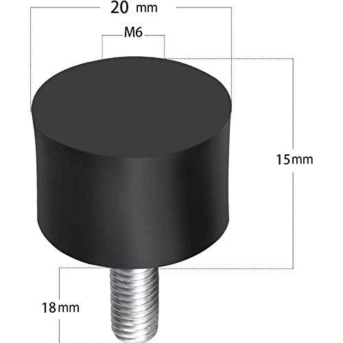 Wohlstand Soportes de goma Amortiguador,Soportes aisladores de goma,Anti vibración Silentblock Bobinas,Aislador antivibración, coche barco bobinas M6 (Size : M6)-10 piezas