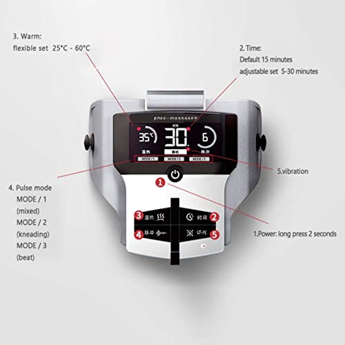 wolfjuvenile Massage Du Genou, Massage éLectrique Hyperthermique Des Articulations De L'éPaule Impulsions De Choc, Massage Des Jambes Avec Vibration, Pour L'Arthrite, Soulager La Douleur,White