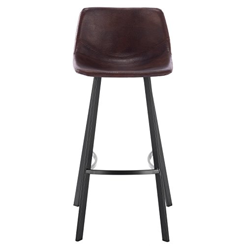 WOLTU 4 Set de Taburetes Bar Taburete Design Silla Imitación Cuero Acero marrón BH79br-4