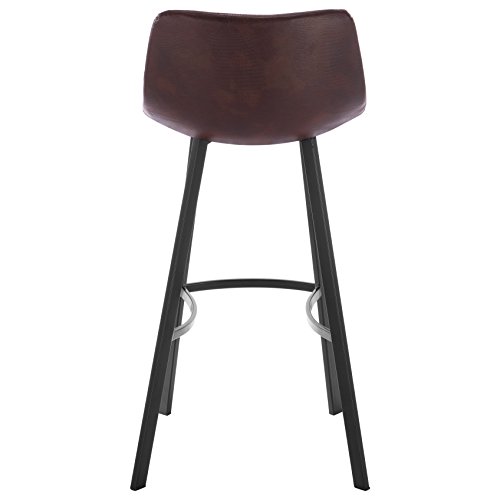 WOLTU 4 Set de Taburetes Bar Taburete Design Silla Imitación Cuero Acero marrón BH79br-4