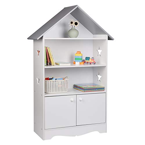 WOLTU Librería Infantil para Niños con 3 Estanterías Abiertos, Librero Infantil para Habitación Organizador Multiusos, Estante de Libreria para Dormitorio Blanca KR006