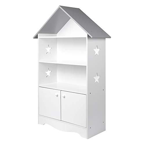 WOLTU Librería Infantil para Niños con 3 Estanterías Abiertos, Librero Infantil para Habitación Organizador Multiusos, Estante de Libreria para Dormitorio Blanca KR006