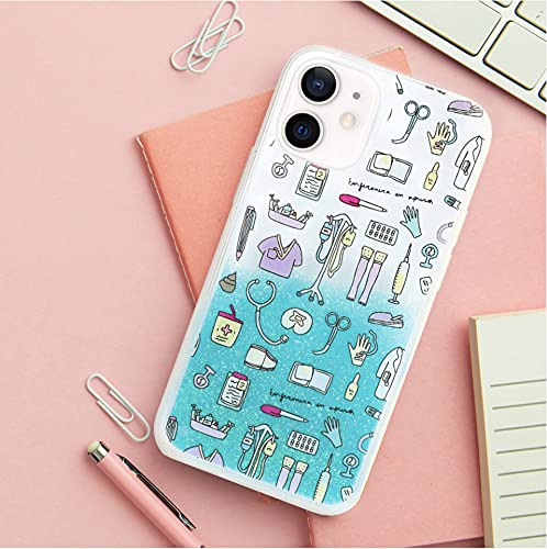 Wondee Global Brands Services Carcasa de TPU Trasparente con diseño de Utensilios de enfermería de Enfermera en Apuros para iPhone 12 Mini