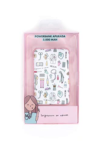 Wondee Global Brands Services Power Bank de 5.000 mAh con diseño de Enfermera en Apuro; Utensilios de enfermería sobre Fondo Blanco; Capacidad de 2 a 3 Cargas y Dos Puertos USB