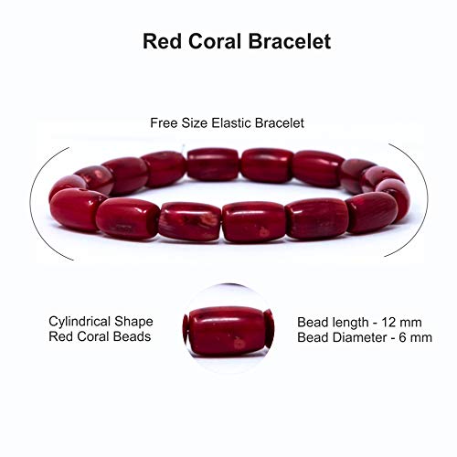 Wonder Care - Pulsera de meditación de yoga de piedra de coral rojo natural curativa, banda de equilibrio de alivio del estrés curativo de Reiki Red Coral(paquete de 2)