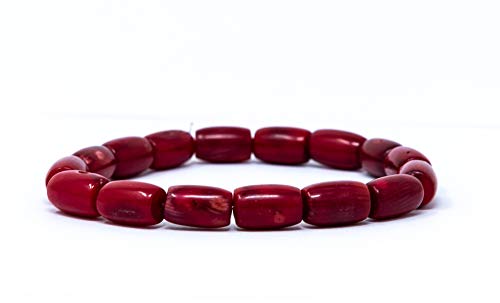 Wonder Care - Pulsera de meditación de yoga de piedra de coral rojo natural curativa, banda de equilibrio de alivio del estrés curativo de Reiki Red Coral(paquete de 2)