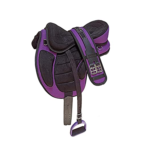 Wonder Wish - Freemax - Silla de montar a caballo de uso general, tamaño de 30,4 a 45,7 cm, morado, 18 Inches Seat