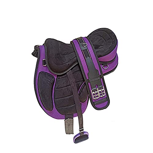 Wonder Wish - Freemax - Silla de montar a caballo de uso general, tamaño de 30,4 a 45,7 cm, morado, 18 Inches Seat