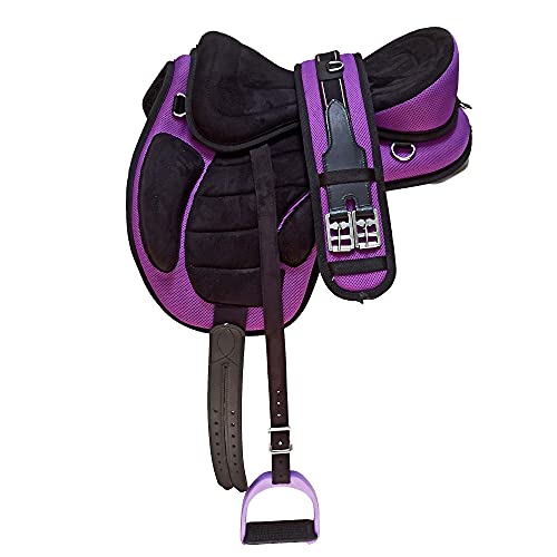 Wonder Wish - Freemax - Silla de montar a caballo de uso general, tamaño de 30,4 a 45,7 cm, morado, 18 Inches Seat