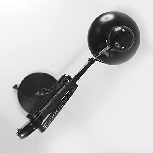 Wonderlamp - Lámpara de pie articulada Avati, Lámpara Pie Negro, Altura regulable, Cuerpo y cabezal articulable, Bombilla 1xE27