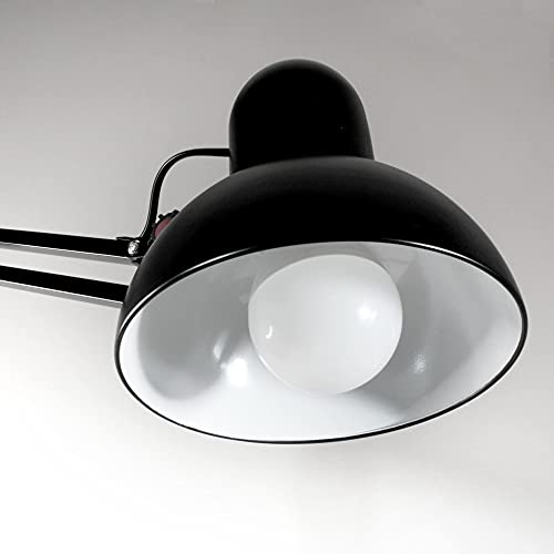 Wonderlamp - Lámpara de pie articulada Avati, Lámpara Pie Negro, Altura regulable, Cuerpo y cabezal articulable, Bombilla 1xE27