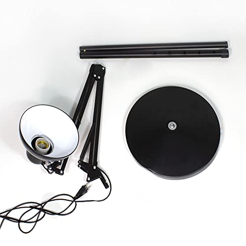Wonderlamp - Lámpara de pie articulada Avati, Lámpara Pie Negro, Altura regulable, Cuerpo y cabezal articulable, Bombilla 1xE27
