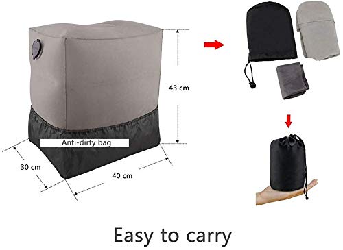 Woo Well Taburete Inflable Relaje Sus piernas, Déjate Descansar Mejor, Inflable de Forma rápida, Adecuado para Viajes en avión y en Coche y en el hogar y la Oficina, le Permiten disfru