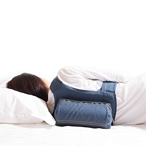 WoodyKnows 2021 Mochila para dormir lateral recientemente mejorada con todas las correas de cinta mágica y cremallera mejorada, alivia los ronquidos causados por la posición supina para dormir