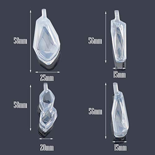 Woohome 8 Pz Molde Silicona Resina y 5 Pz Goteros Plásticos, Molde del Bastidor de La Resina de La Joyería para Hacer El Colgante del Collar